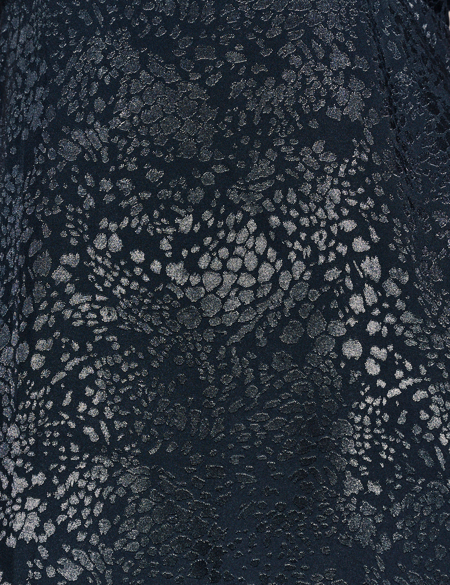 Nobody's Child Black Satin Jacquard Moira Midaxi Dress