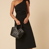 Nobody's Child Black Striped One Shoulder Una Midi Dress