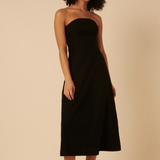 Nobody's Child Black Tie Front Gayle Midi Dress