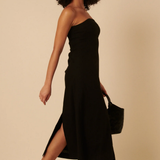 Nobody's Child Black Tie Front Gayle Midi Dress