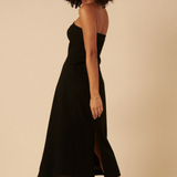 Nobody's Child Black Tie Front Gayle Midi Dress