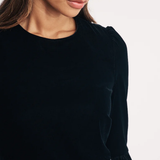 Nobody's Child Black Velvet Fleur Mini Dress