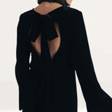 Nobody's Child Black Velvet Tie Back Jolene Mini Dress