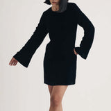 Nobody's Child Black Velvet Tie Back Jolene Mini Dress
