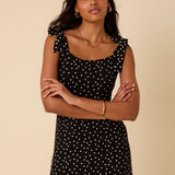 Nobody's Child Black Polka Dot Adrian Midi Dress