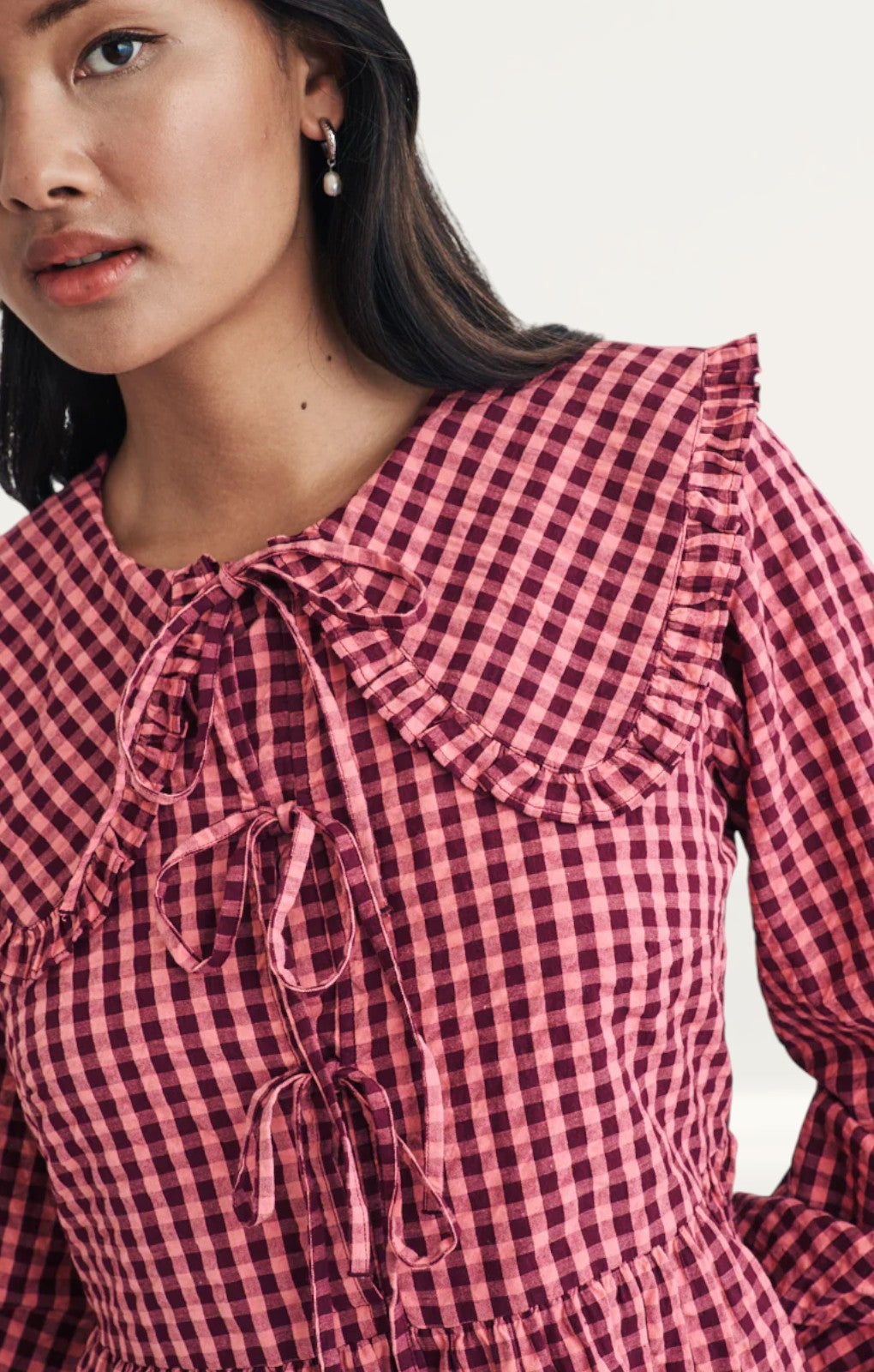 Nobody's Child Pink Gingham Peter Pan Collar Blaze Mini Dress