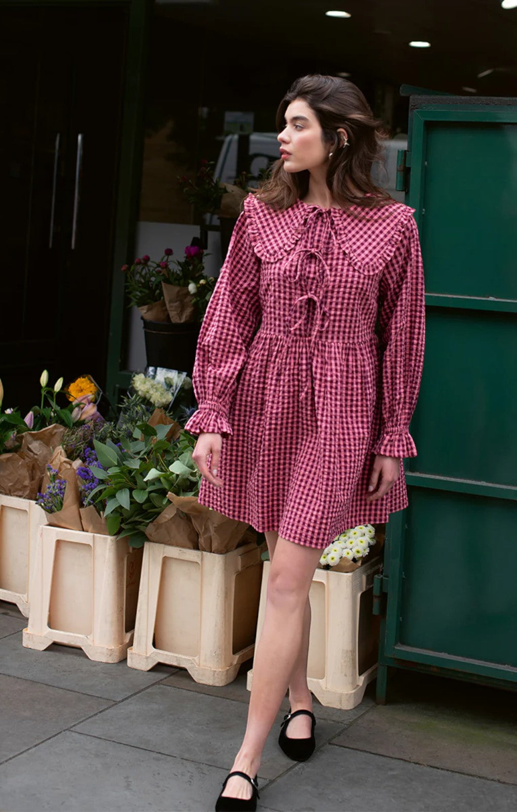 Nobody's Child Pink Gingham Peter Pan Collar Blaze Mini Dress