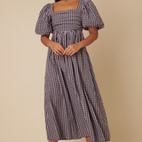 Nobody's Child Blue And Pink Gingham Nova Midi Dress