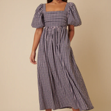 Nobody's Child Blue And Pink Gingham Nova Midi Dress