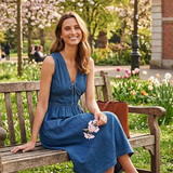 Nobody's Child Blue Denim Astra Sleeveless Midi Dress
