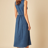 Nobody's Child Blue Denim Astra Sleeveless Midi Dress