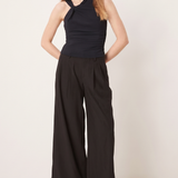 Abercrombie & Fitch drape twist front asymmetric top in black