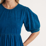 Nobody's Child Denim Rochelle Midi Dress Crew Neck