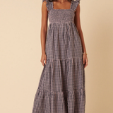 Nobody's Child Maya Dress Blue & Pink Check