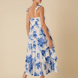 Nobody's Child Blue Floral Tiered Rhys Midi Dress