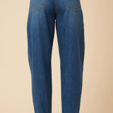 Nobody's Child Blue High Rise Putney Barrel Leg Jeans