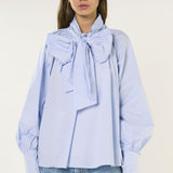 Glamorous Blue Micro Check Raglan Blouse