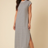 Nobody's Child Petite Grown On Easy Maxi Tshirt Dress Stripe