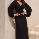 Topshop Gathered Sleeve Ruched Midi Dress In Black
