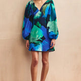 Nobody's Child Blue Watercolour Floral Zendaya Mini Dress