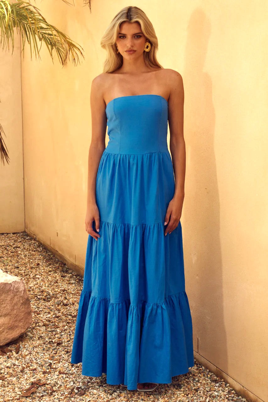Runaway The Label Bristol Blue Maxi Dress