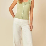 Nobody's Child Green Frill Collar Vest Top