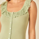 Nobody's Child Green Frill Collar Vest Top