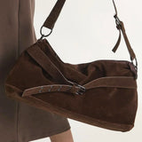 Glamorous Brown Buckle Handbag
