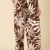 Nobody's Child Brown Floral Linen-blend Trousers