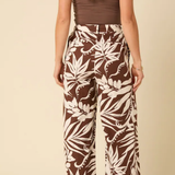 Nobody's Child Brown Floral Linen-blend Trousers