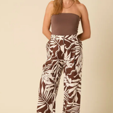 Nobody's Child Brown Floral Linen-blend Trousers