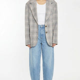 Glamorous Brown Multi-Check Oversized Blazer