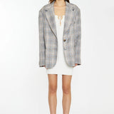 Glamorous Brown Multi-Check Oversized Blazer