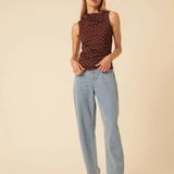 Nobody's Child Ruched Spot Sleeveless Top