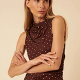 Nobody's Child Ruched Spot Sleeveless Top