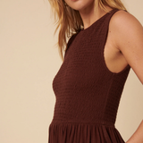 Nobody's Child Brown Shirred Bodice Billie Midi Dress