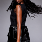 In The Style Tailored Asymmetric Top in Black