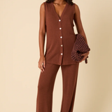 Nobody's Child Brown Textured Wide Leg Trousers