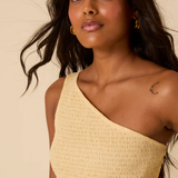 Nobody's Child Butter Yellow Asymmetrical Georgia Midaxi Dress