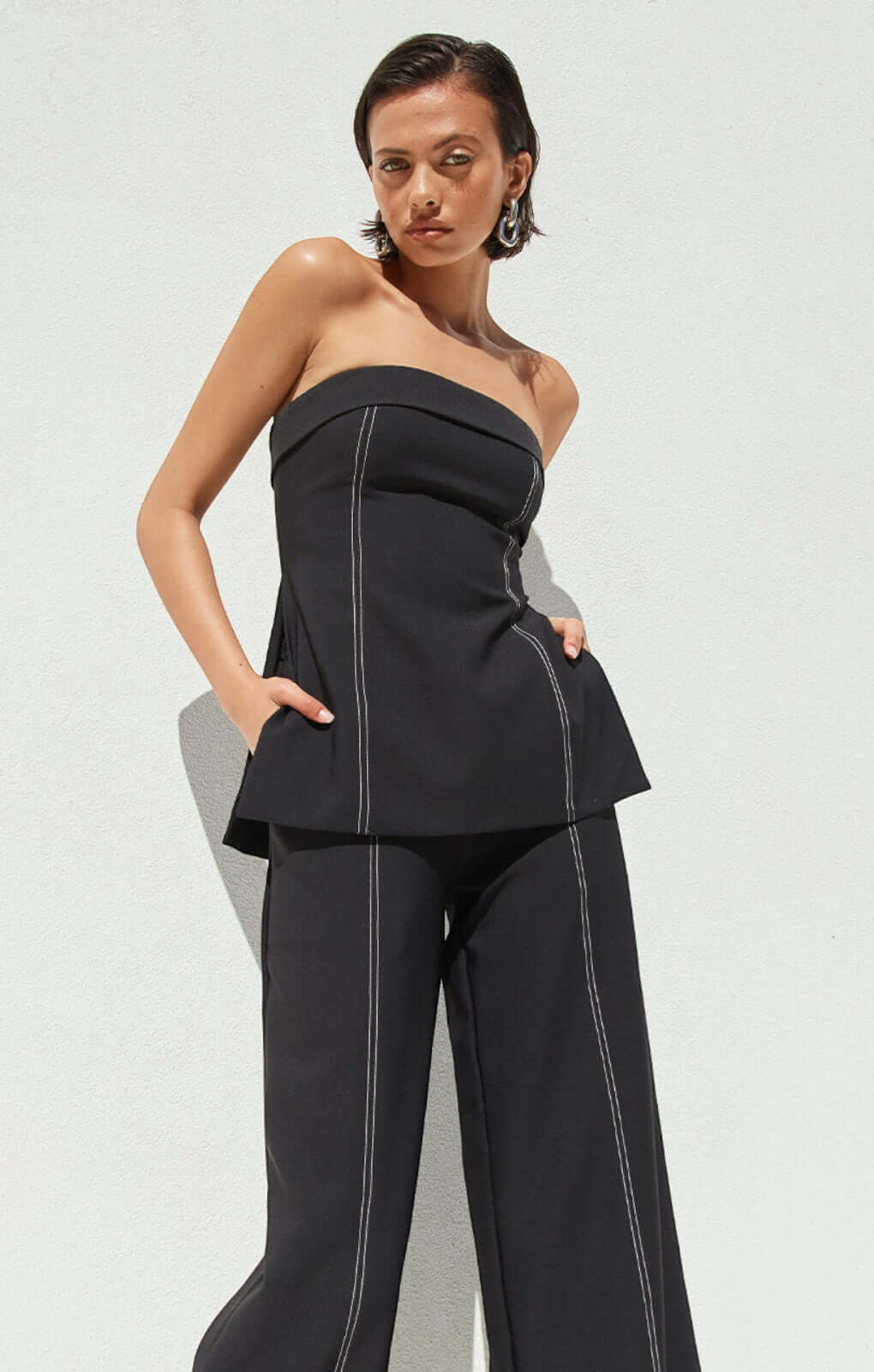 Seven Wonders Calandra Top in Black