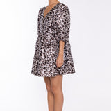 Glamorous Leopard Wrap Babydoll Mini Dress