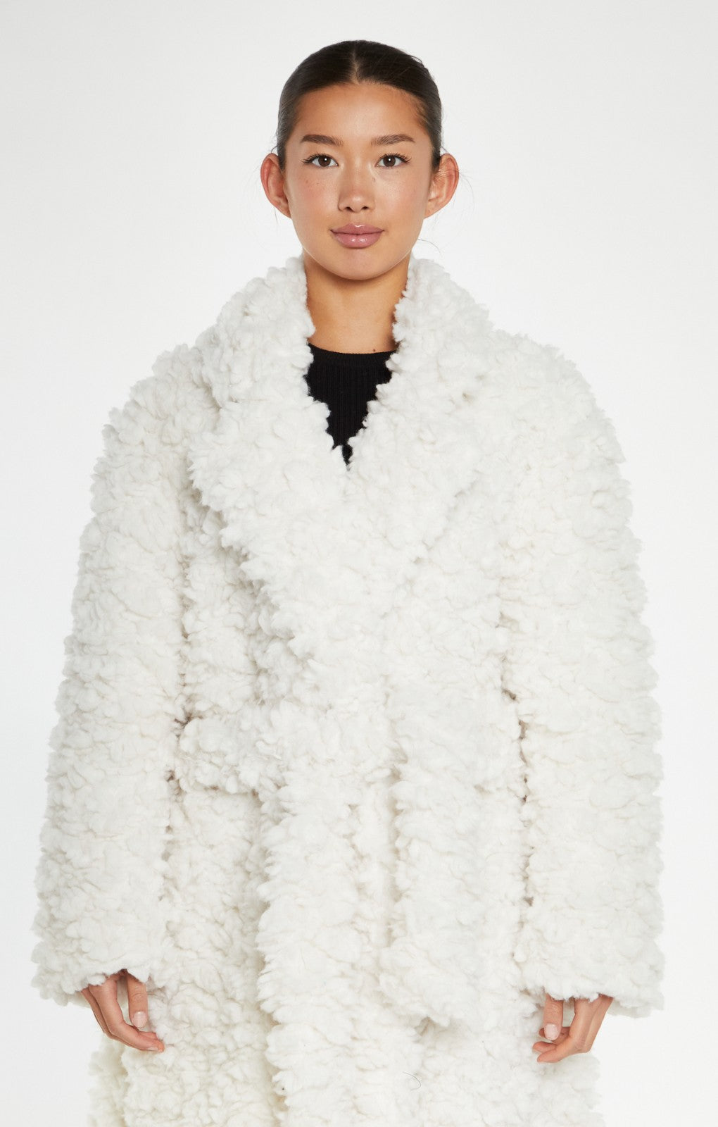 Glamorous Cream Faux Fur Longline Coat