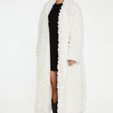 Glamorous Cream Faux Fur Longline Coat