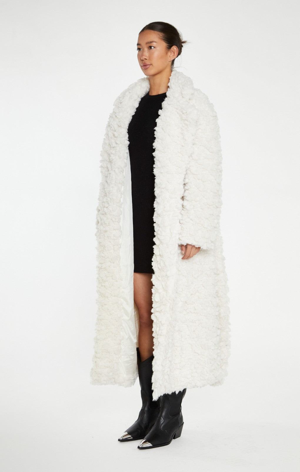 Glamorous Cream Faux Fur Longline Coat