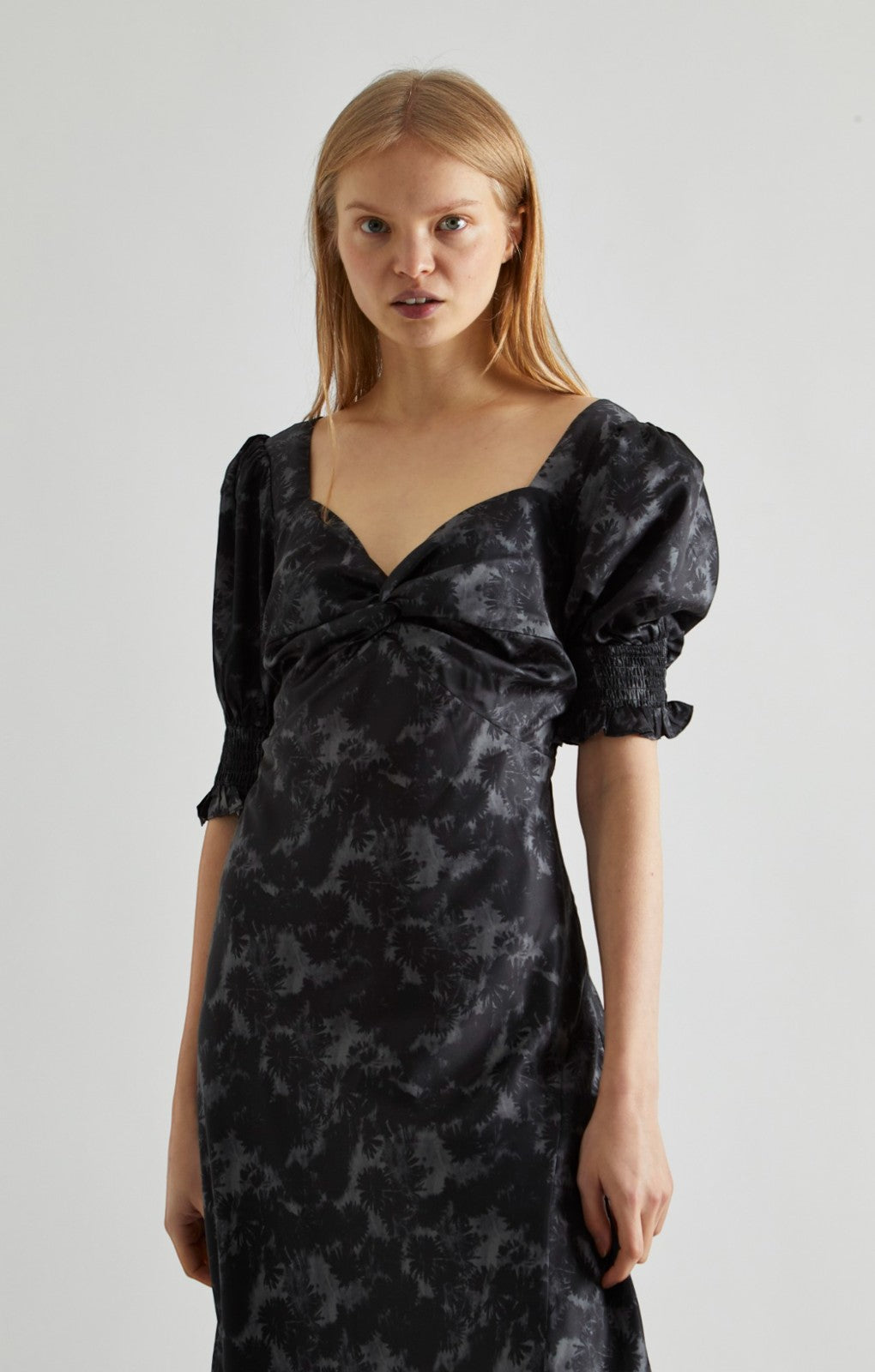 Glamorous Charcoal Winter Floral Maxi Tea Dress