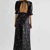 Glamorous Charcoal Winter Floral Maxi Tea Dress