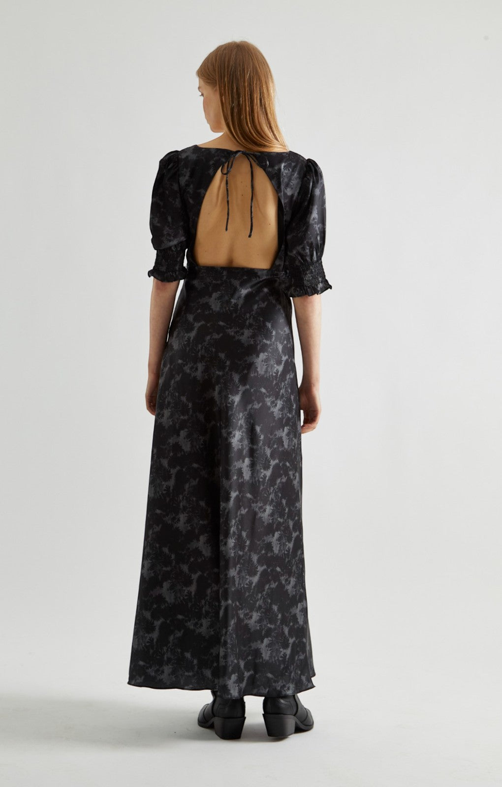 Glamorous Charcoal Winter Floral Maxi Tea Dress