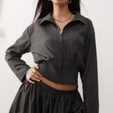 COLLUSION Tailored Hybrid Jacket in Charcoal