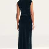 Nobody's Child Black Velvet Jersey Camille Midi Dress