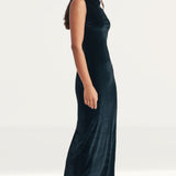 Nobody's Child Black Velvet Jersey Camille Midi Dress